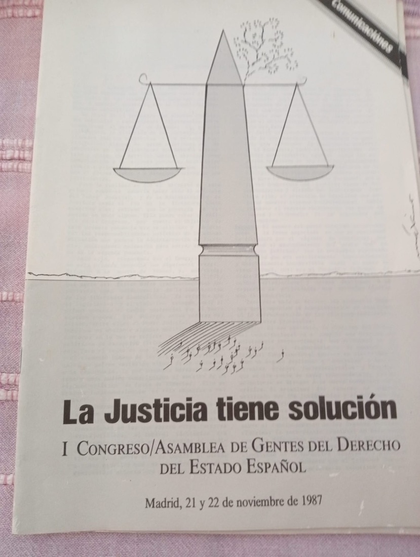 Cubierta del I Congreso de Gentes del Derecho, Madrid, 1987
