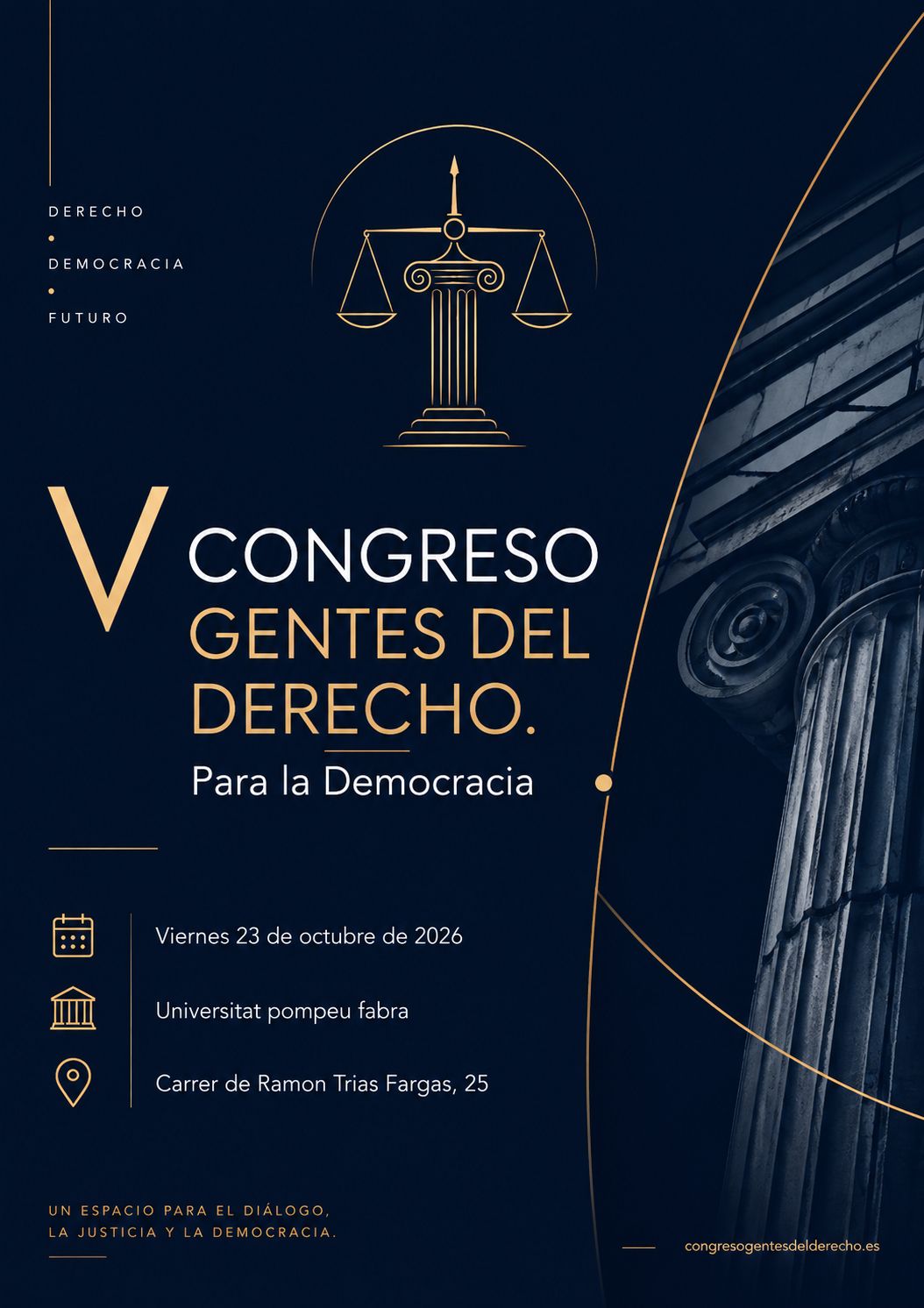 Cartel del V Congreso Gentes del Derecho: Para la Democracia
